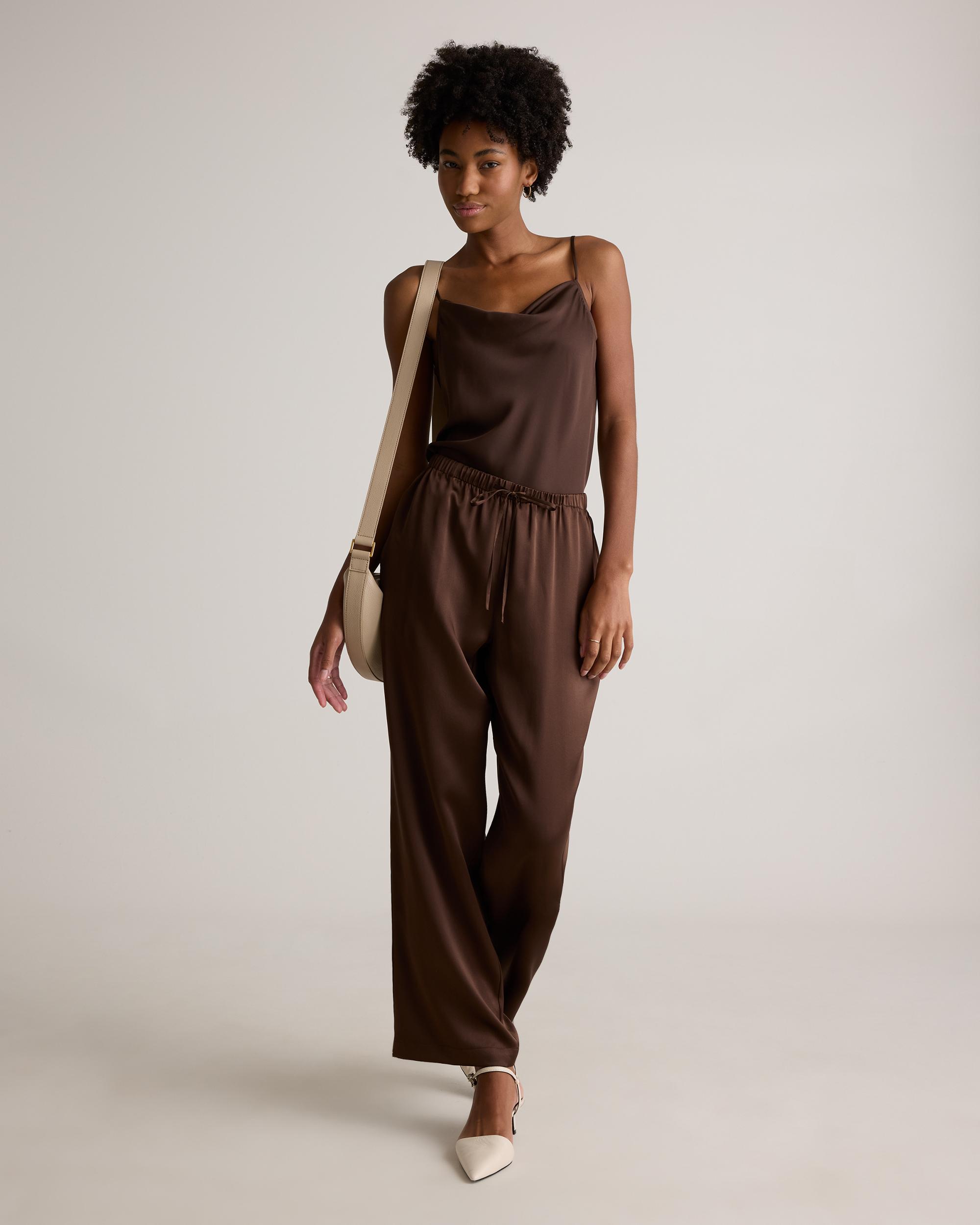 Quince | Women's Drawstring Wide Leg Pants Size XL, Silk Product Image