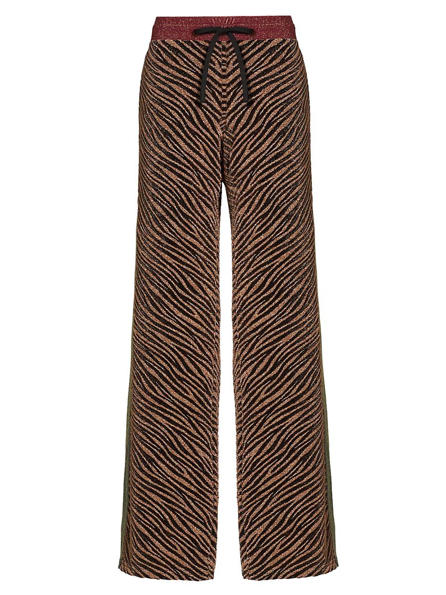 Womens Zebra Drawstring Wide-Leg Pants Product Image