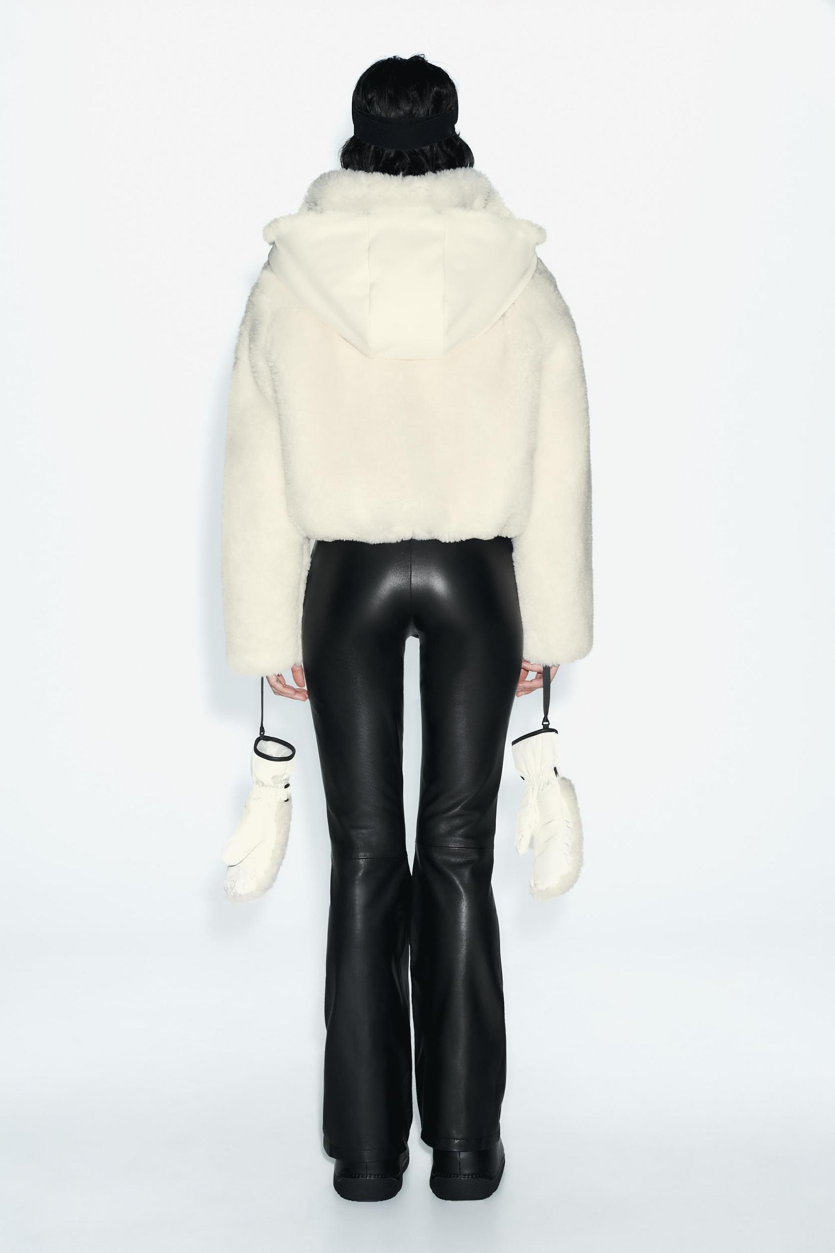 FLARED 100% LEATHER PANTS Product Image