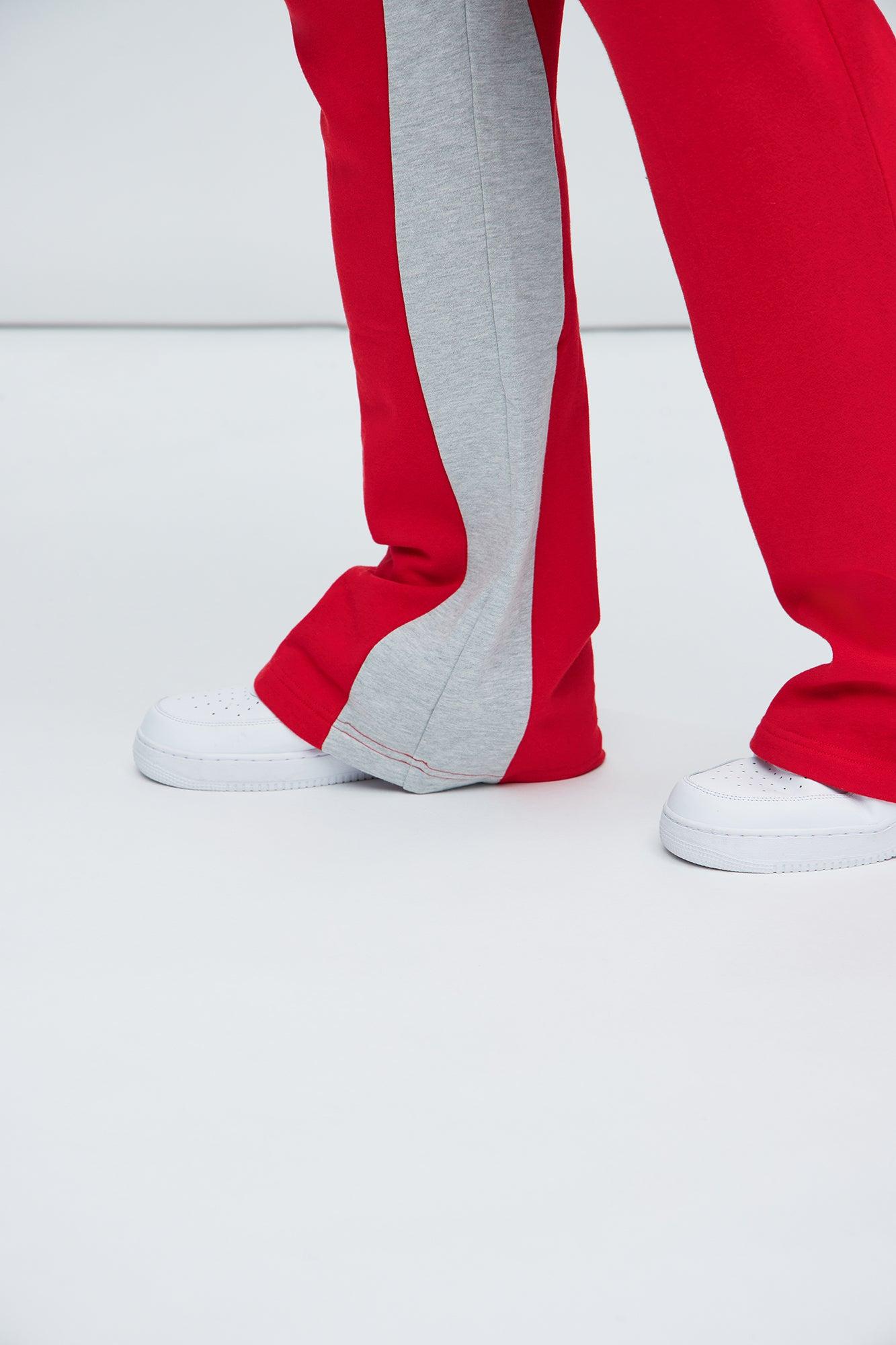 Tyson Number 3 Skinny Flare Sweatpants - Red/combo Product Image