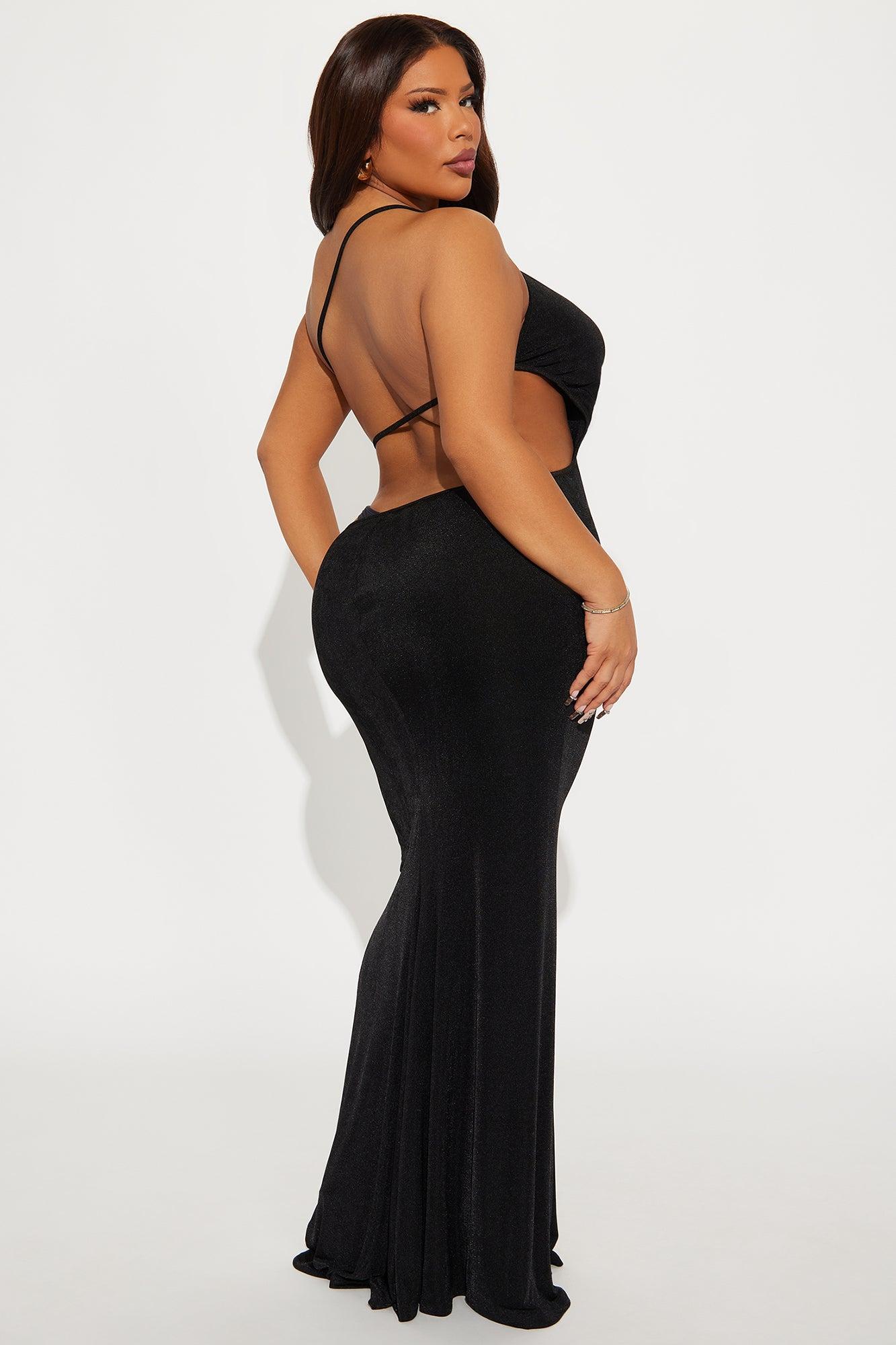 Slinky Tammy Double Lined Maxi Dress - Black Product Image