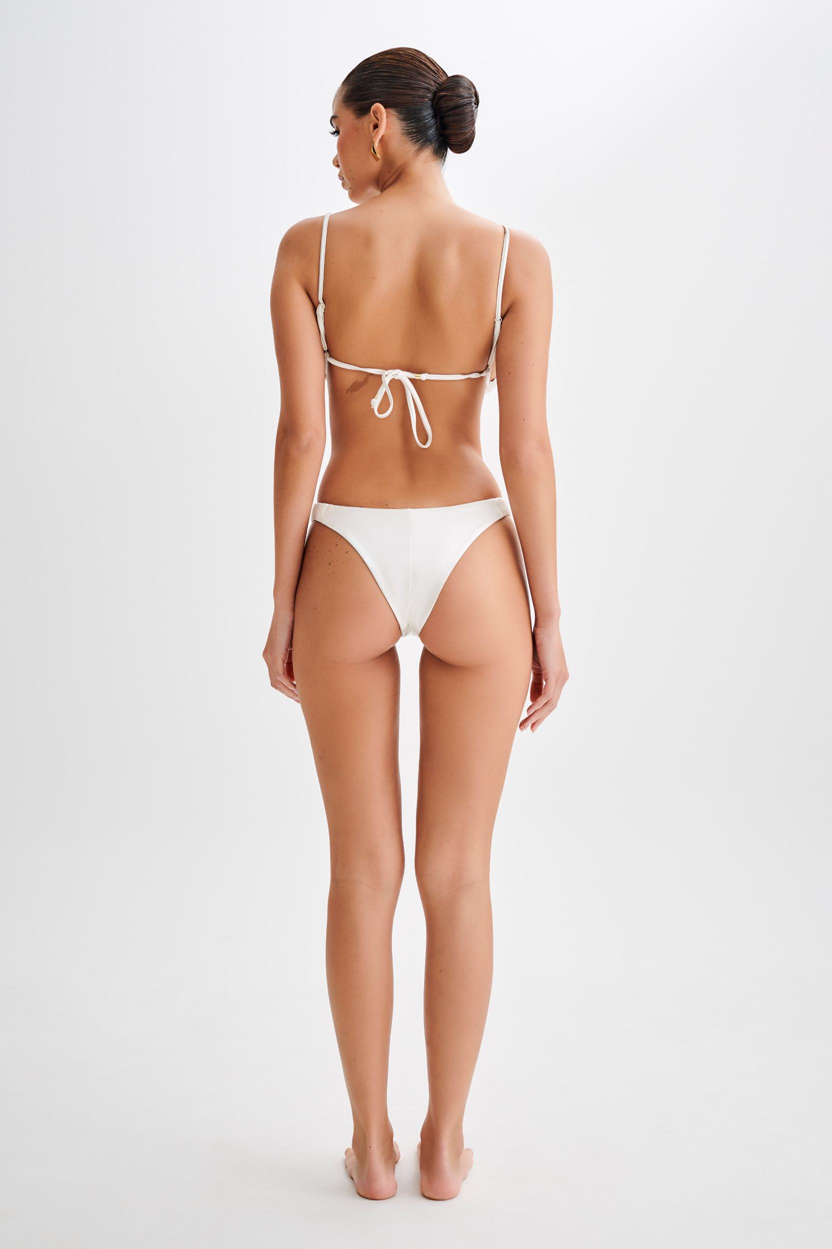 Michelle Pleated Bikini Top - Ivory Product Image