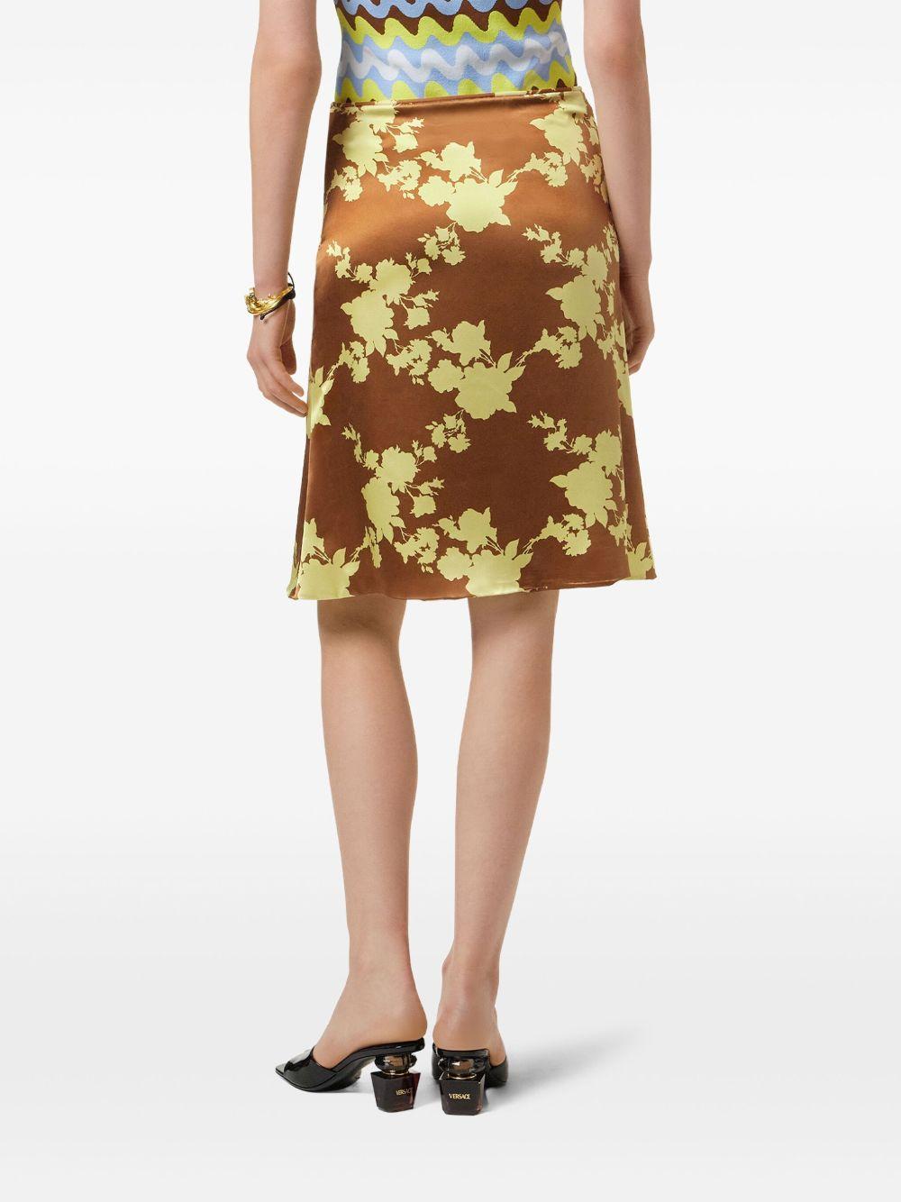 Wild Roses satin midi skirt Product Image