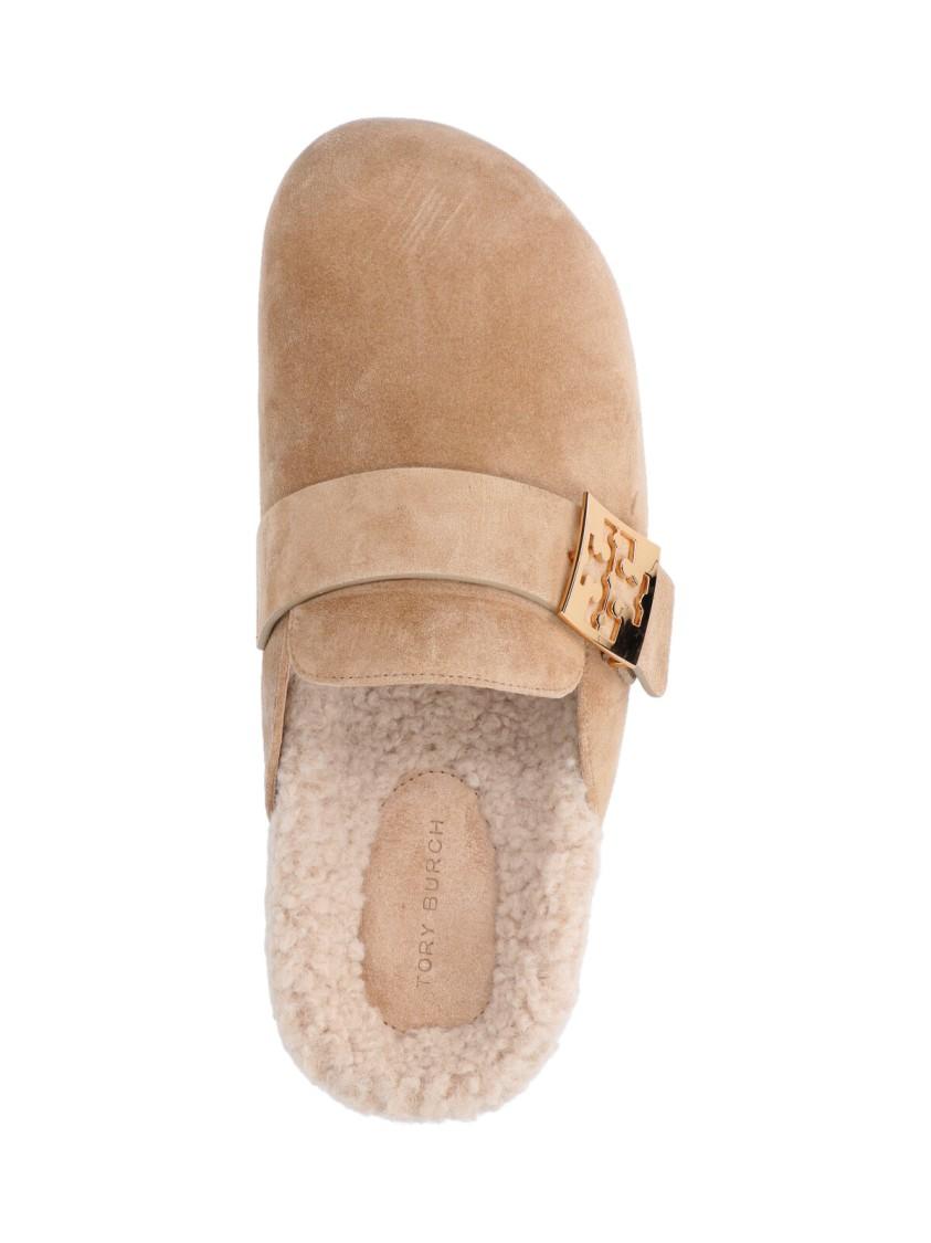 TORY BURCH Mules Mellow In Shearling Color Taupe In Brown Product Image
