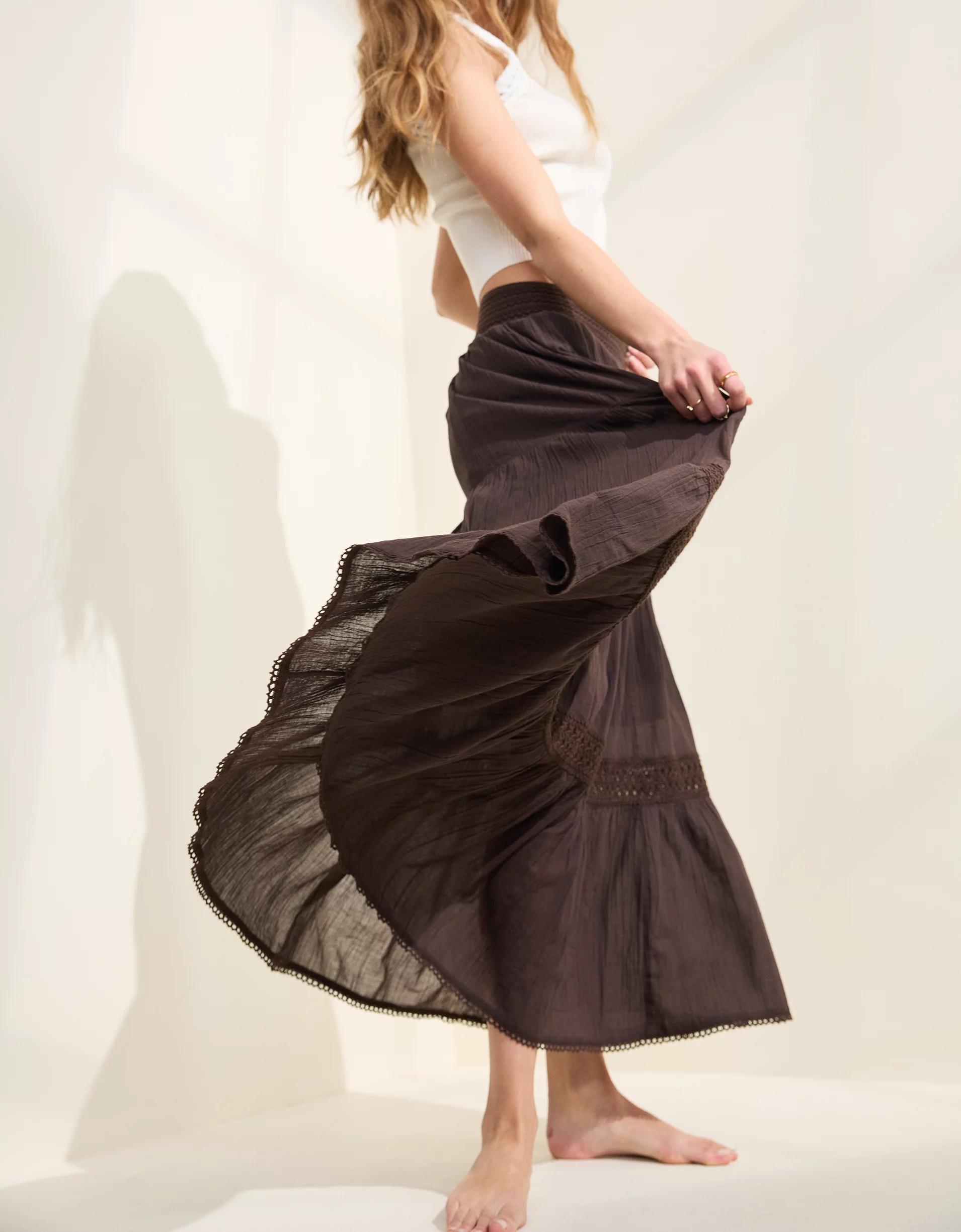 Aerie Crochet The Day Maxi Skirt Product Image