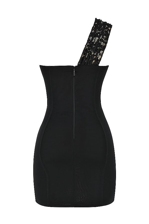 Lily  black lace mini dress Product Image