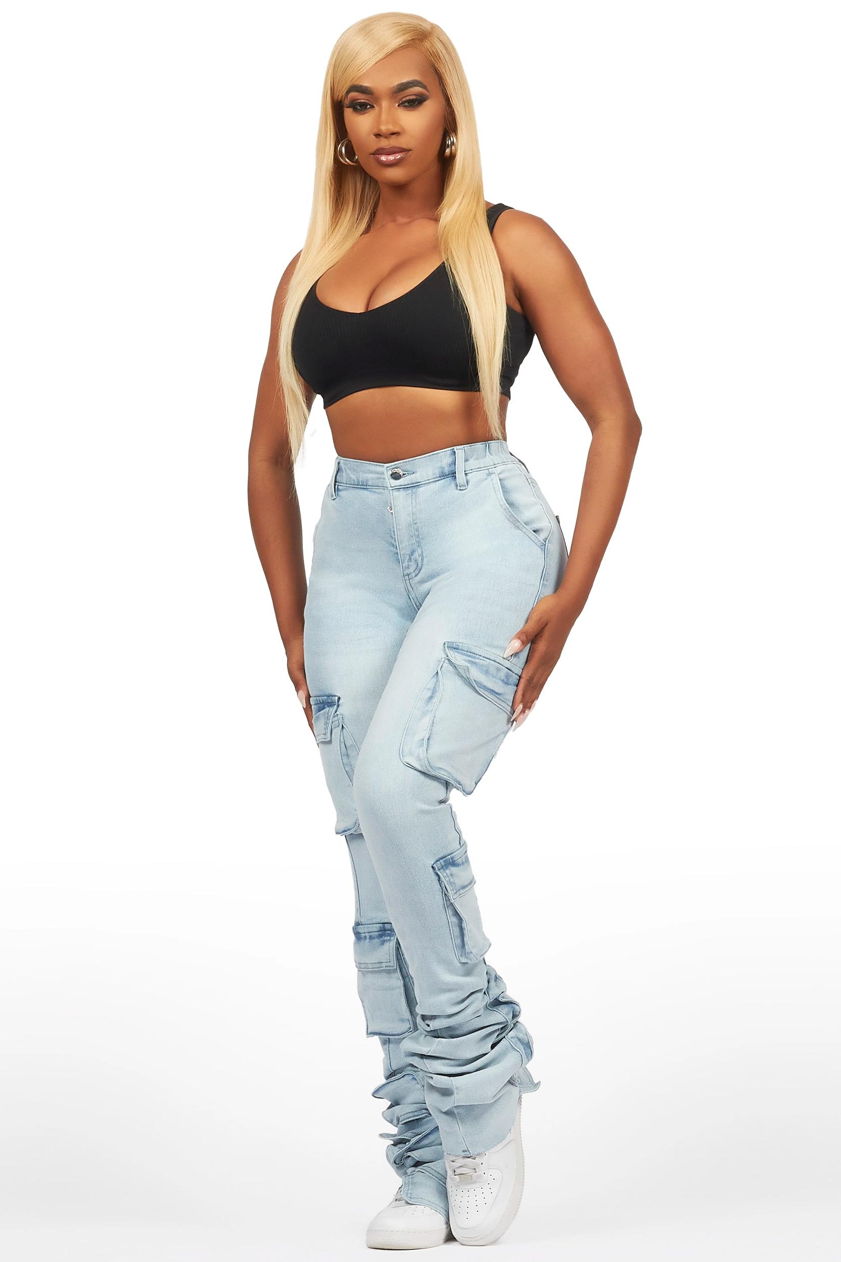 Phoebe Light Wash Super Stacked Jean Female Product Image