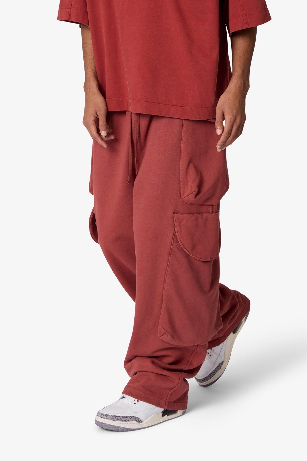 Side Cargo Pocket Sweatpants - Rust Product Image