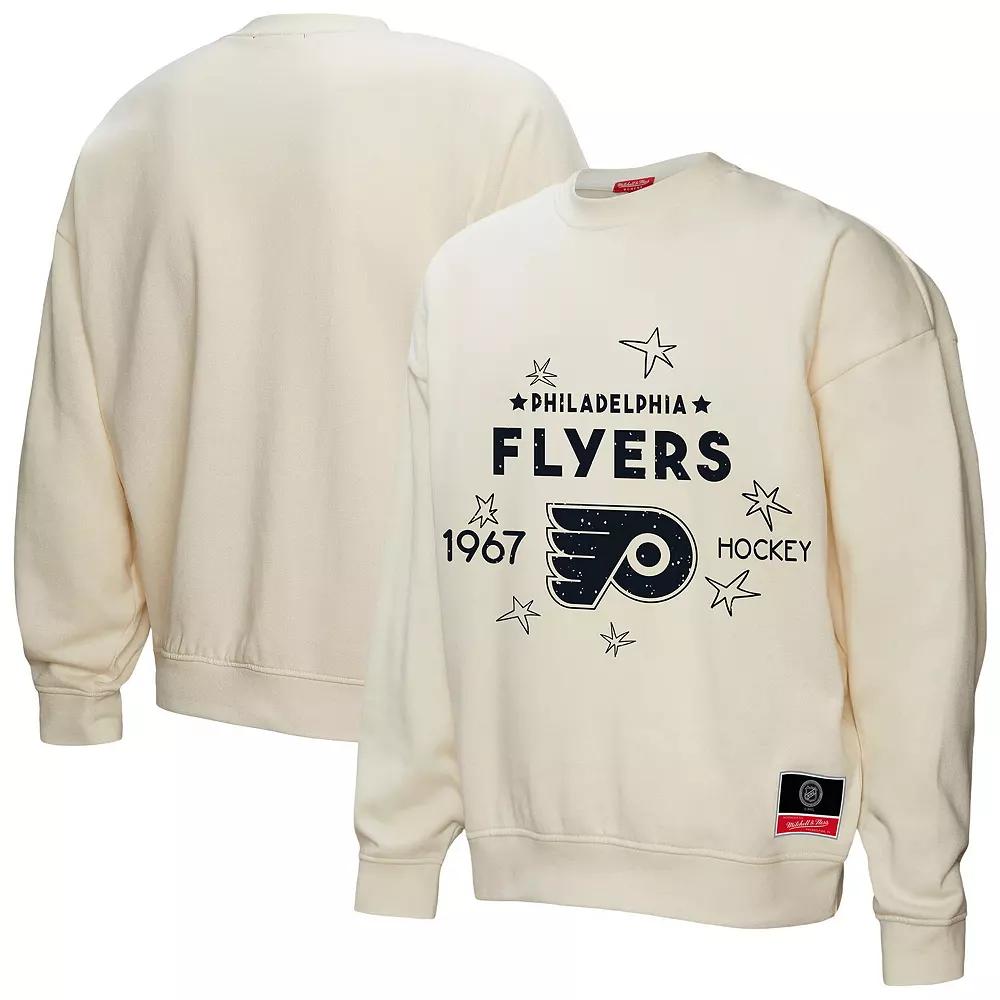 Women's Mitchell & Ness Cream Philadelphia Flyers Logo 3.0 Pullover Sweatshirt,  Product Image