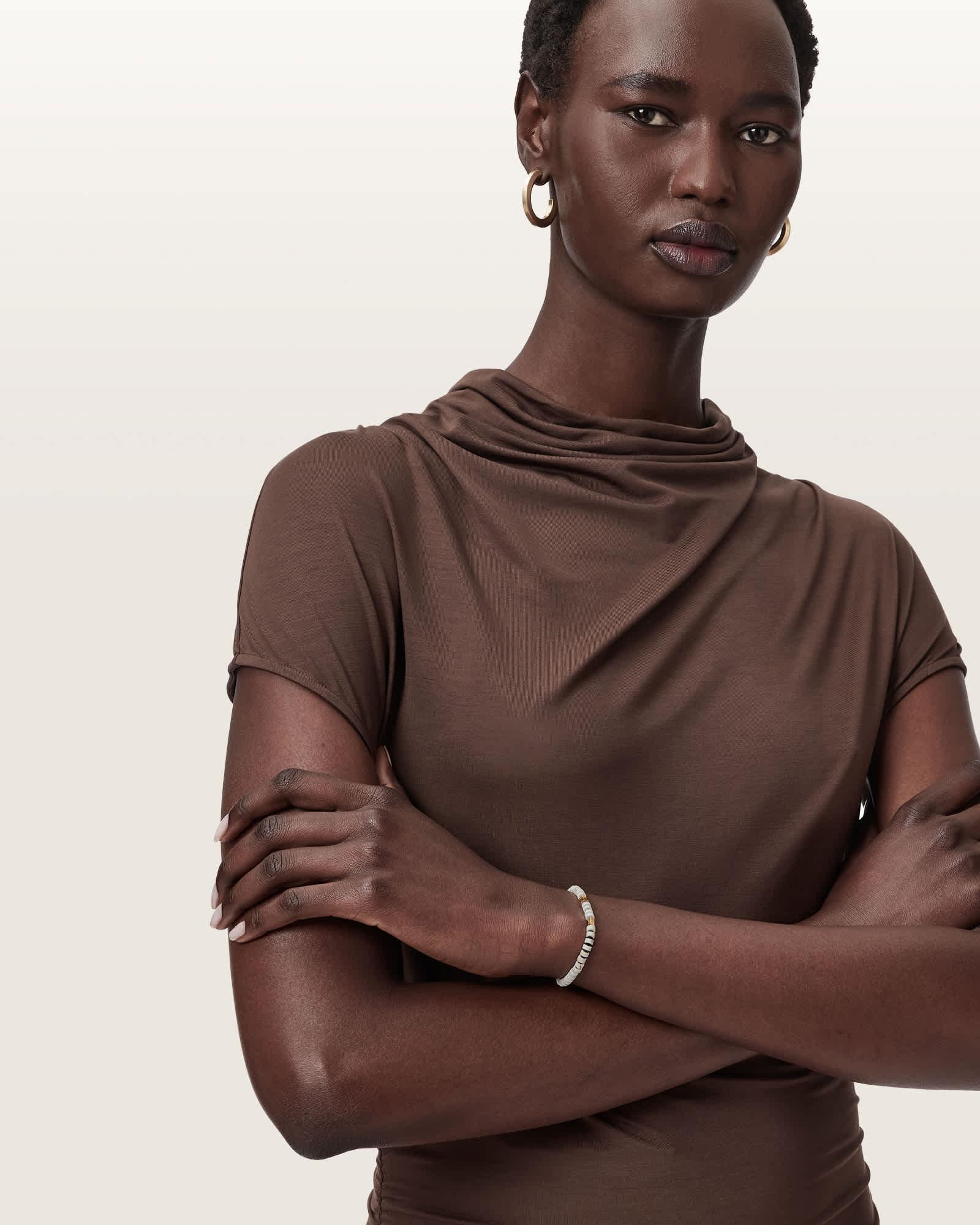 Janna Bangle WARM SILVER | ALLSAINTS US Product Image