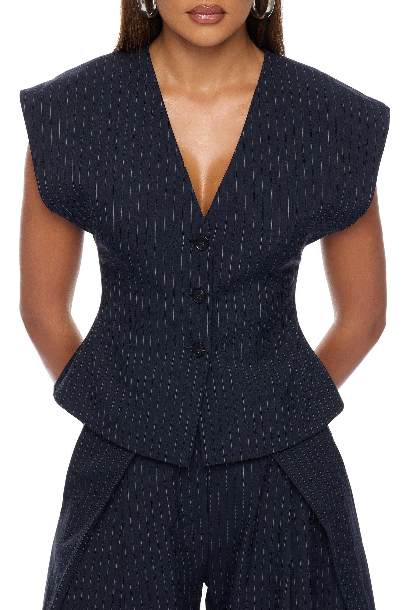 Zaya Wide Leg Pant Set - Navy/combo Female Product Image