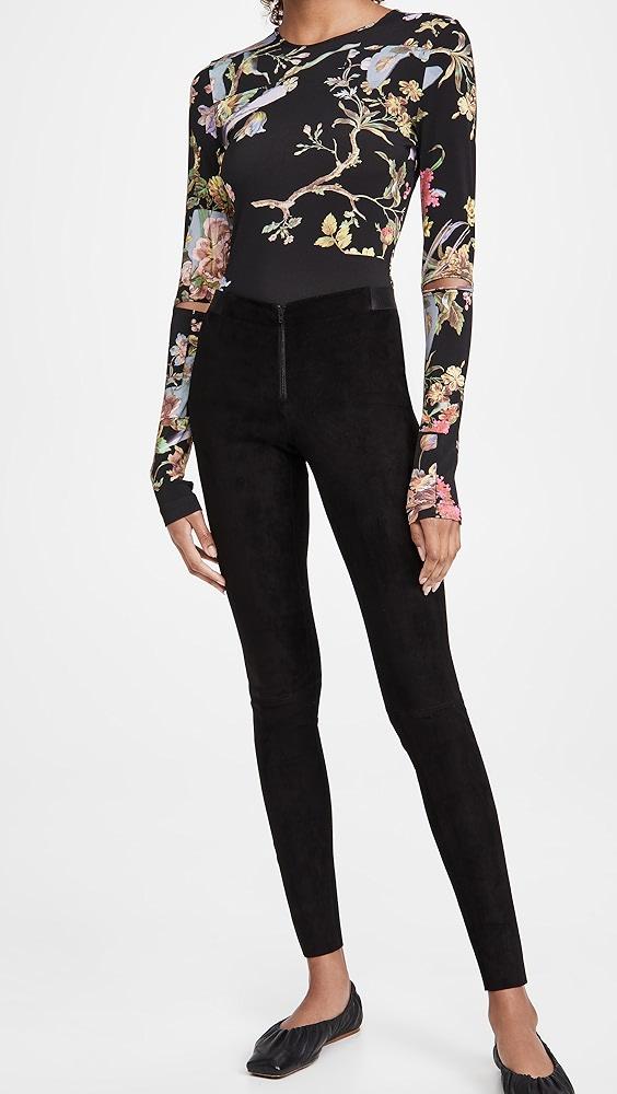 alice + olivia Front Zip Suede Leggings | Shopbop Product Image