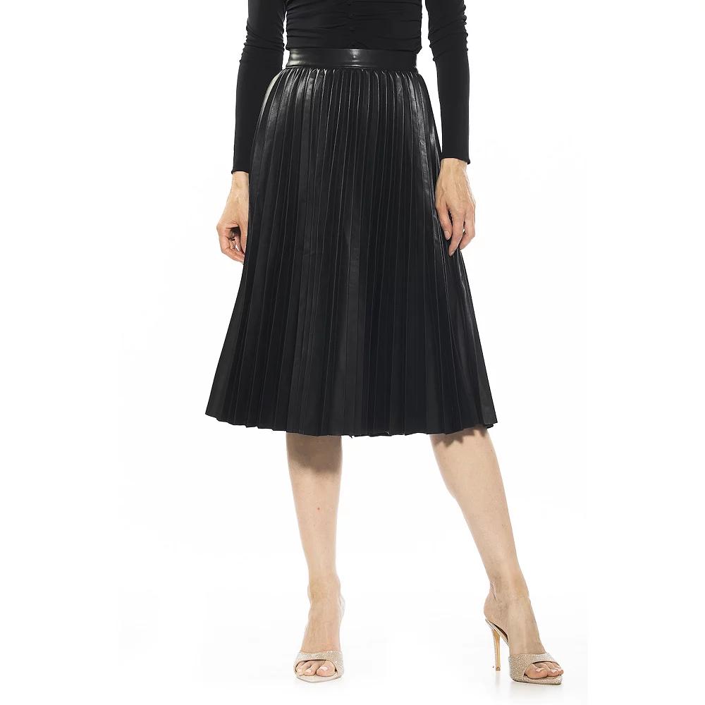 Women's Alexia Admor Luca Leather Midi Skirt,  Product Image