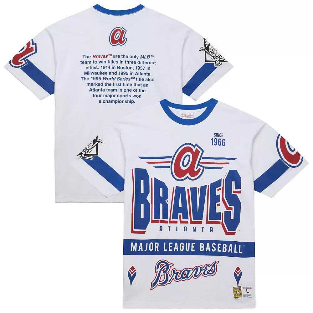 Men's Mitchell & Ness White Atlanta Braves Cooperstown Collection Team Origins Premium T-Shirt, Size: Large Product Image