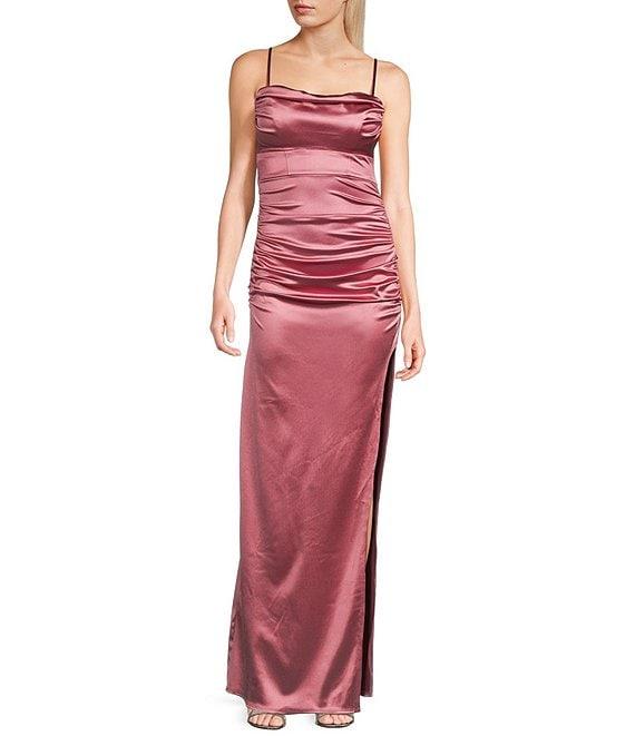 Honey and Rosie Spaghetti Strap Sleeveless Straight Corset-Inspired Bodice Dress Product Image