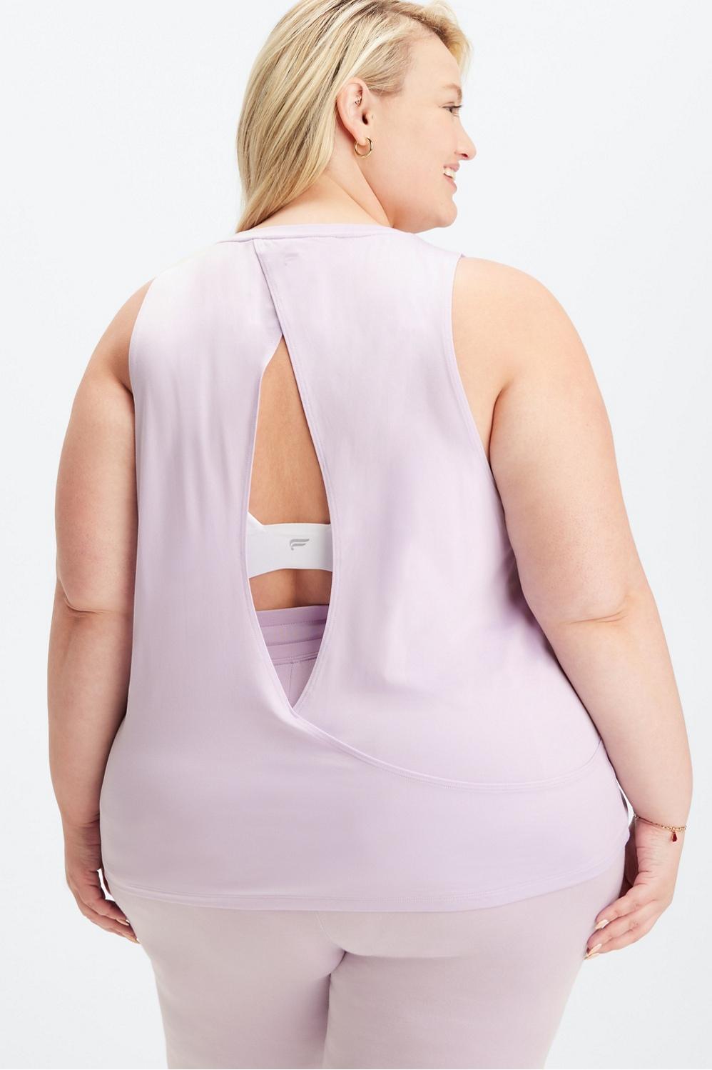Fabletics Blake Open Back Tank Womens purple plus Size 1X Product Image