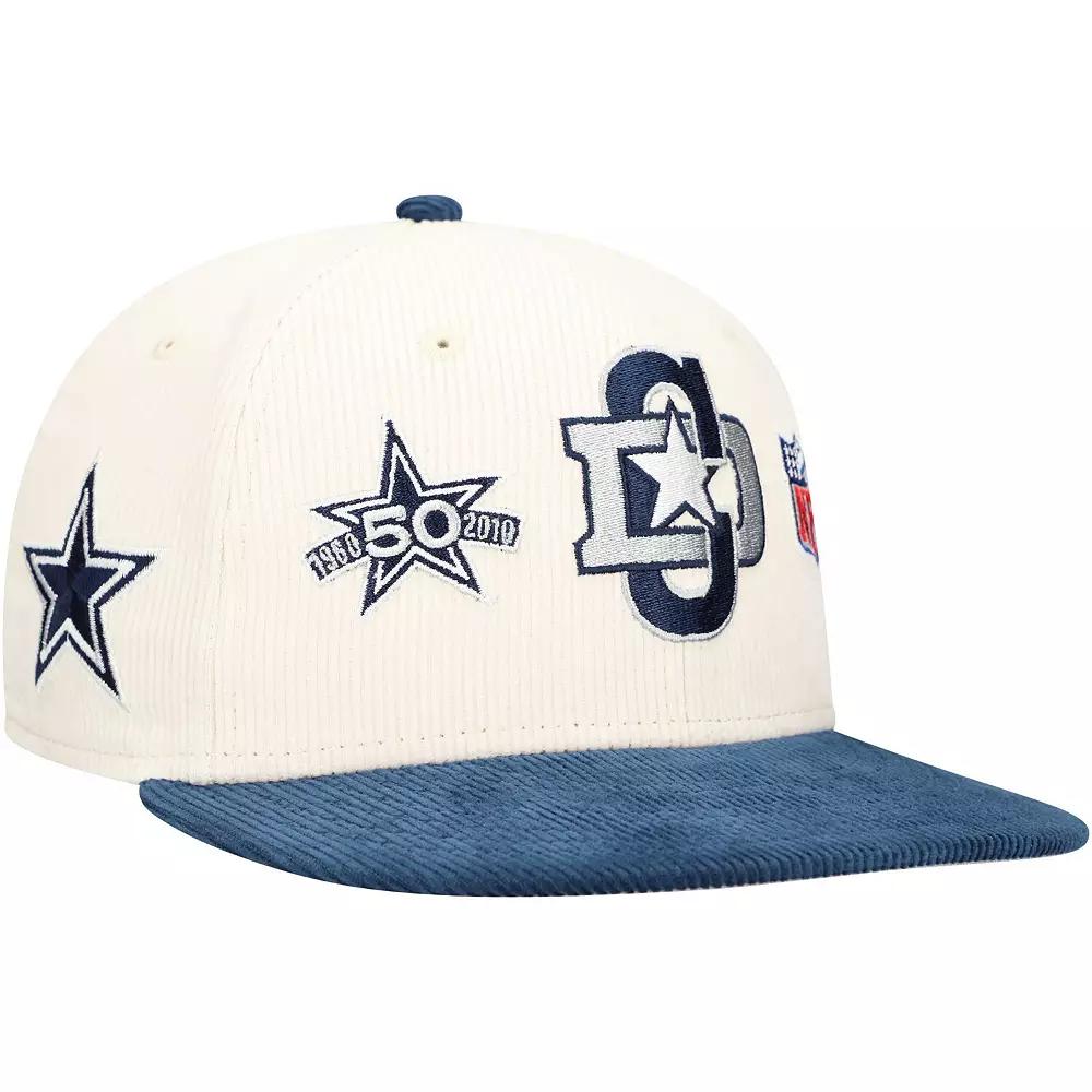 Men's New Era Cream/Navy Dallas Cowboys  Corduroy 59FIFTY Fitted Hat, Size: 7 7/8, Beige Product Image
