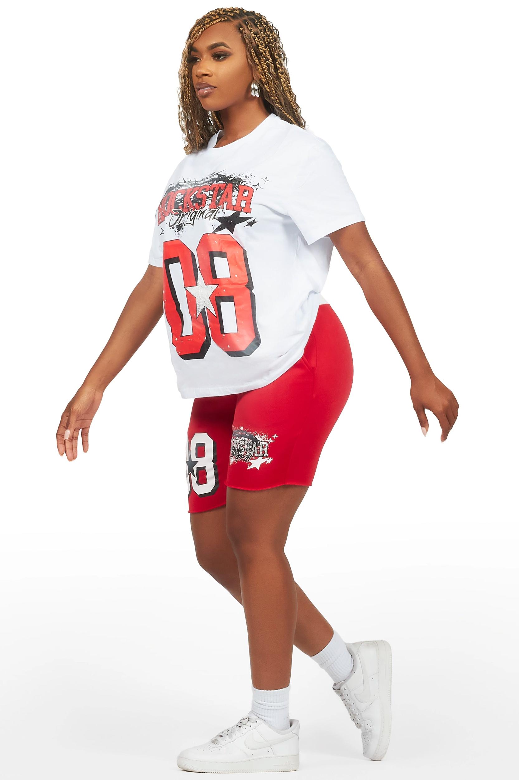 Carolina White/Red T-Shirt Short Set Female Product Image
