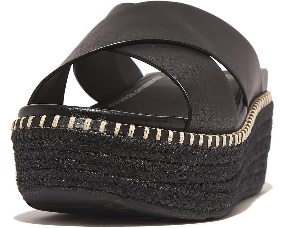 Women's FitFlop Eloise Espadrille Leather Wedge Cross Slides Product Image