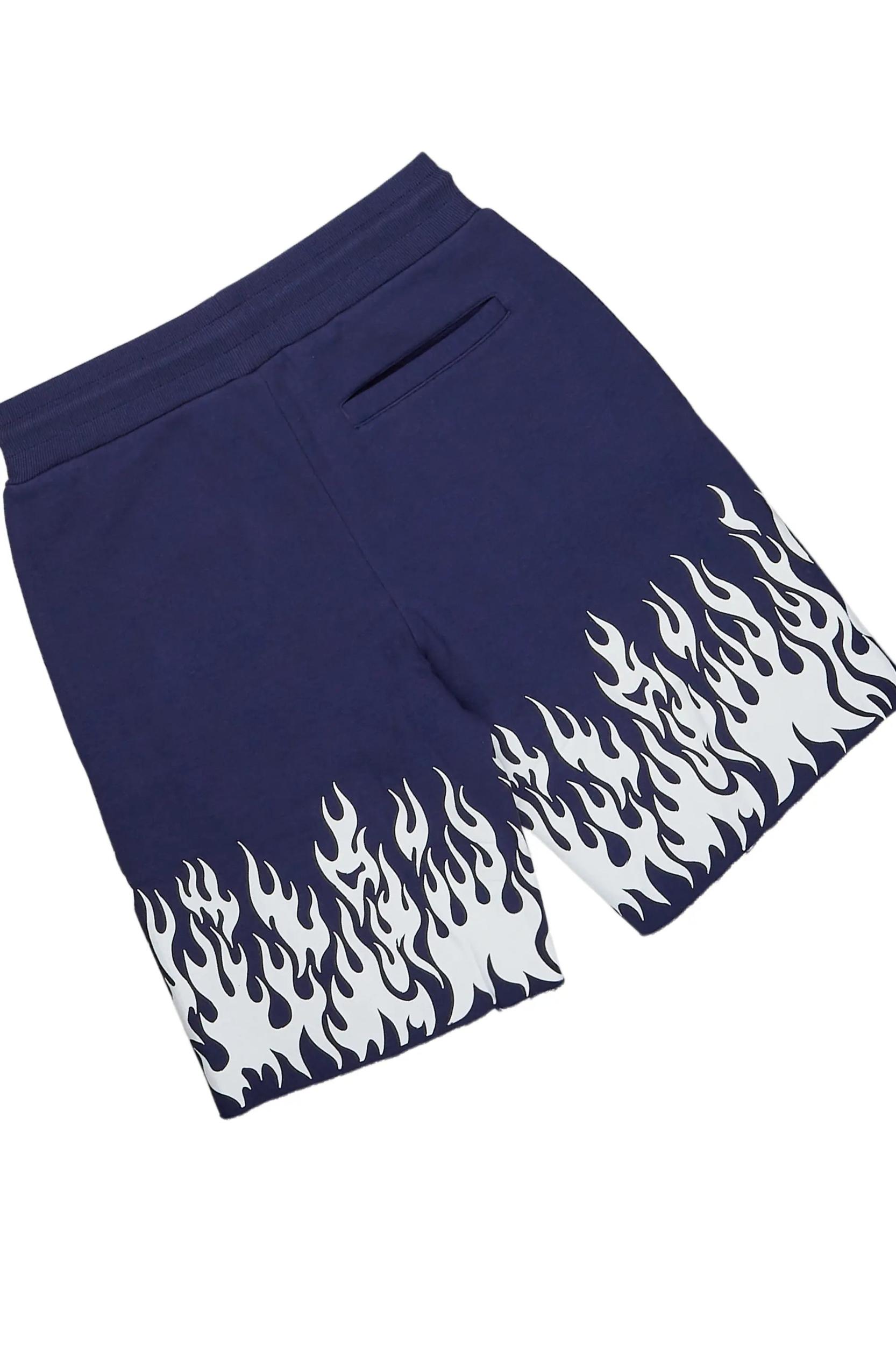 Bubble Navy T-Shirt/Short Set Male Product Image