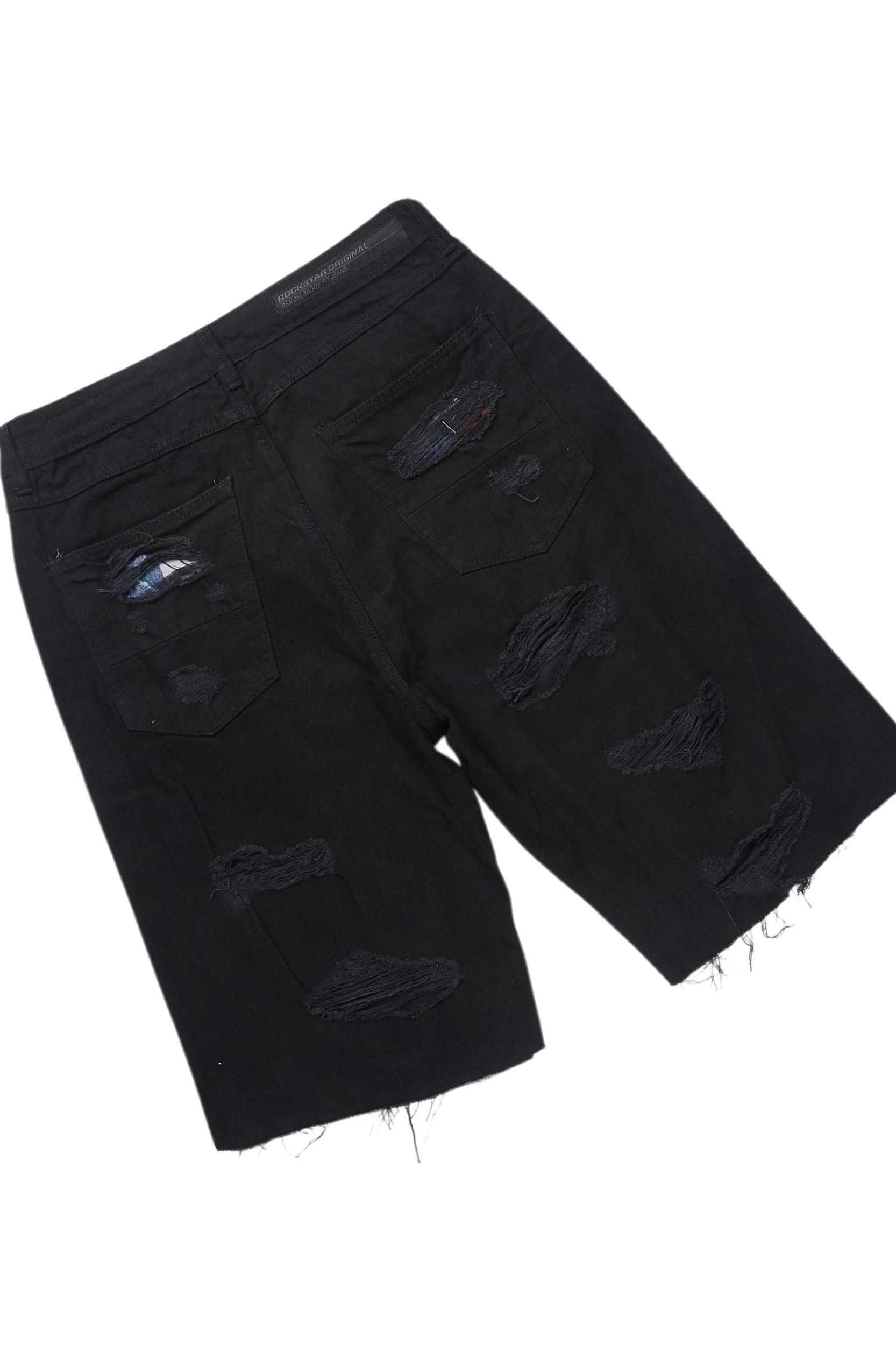 Kip Black T-Shirt/Denim Short Set Male Product Image