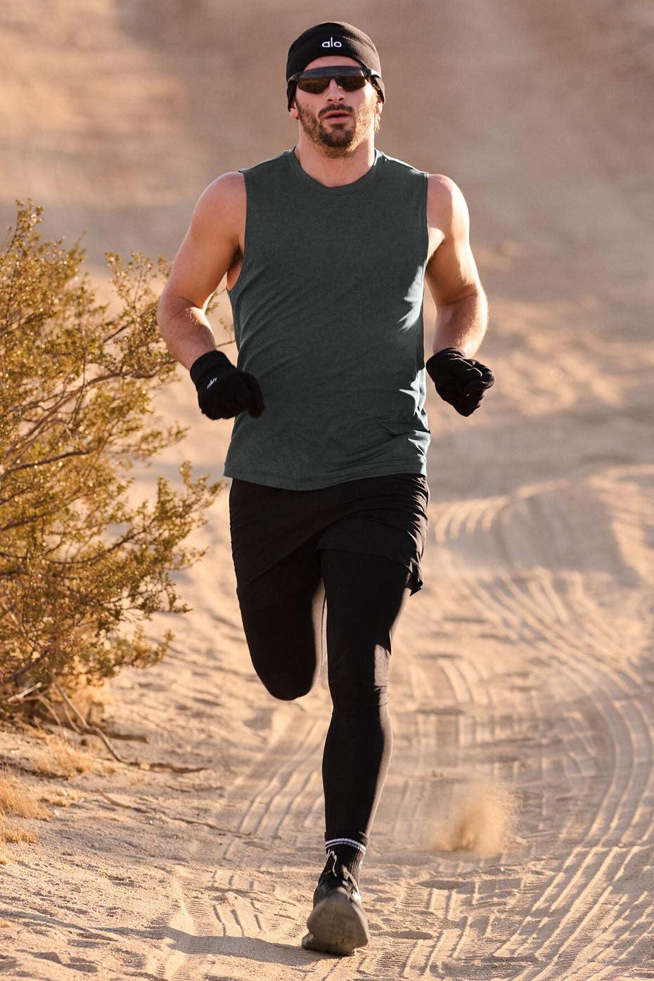 Conquer Muscle Tank - Charcoal Green Heather Product Image