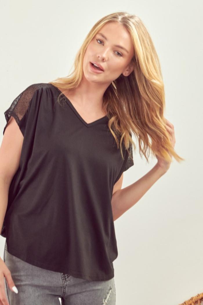 Yoke Back Short Sleeve Top Product Image