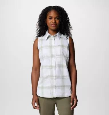 Women's Columbia Anytime Lite Collared Button Down Tank Top,  Product Image