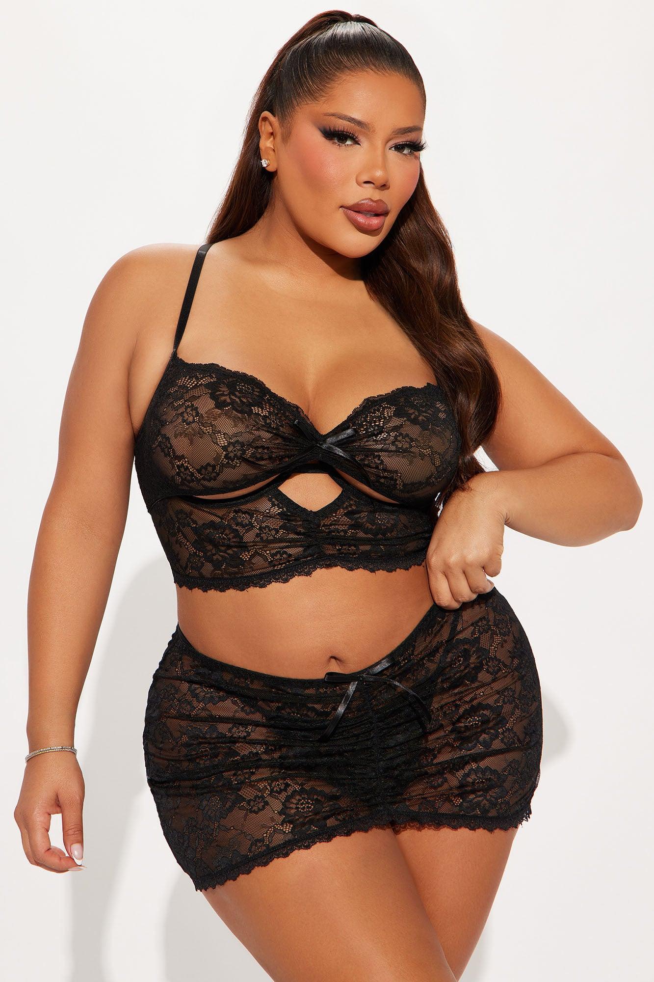 Lace Be Honest 3 Piece Set - Black Product Image