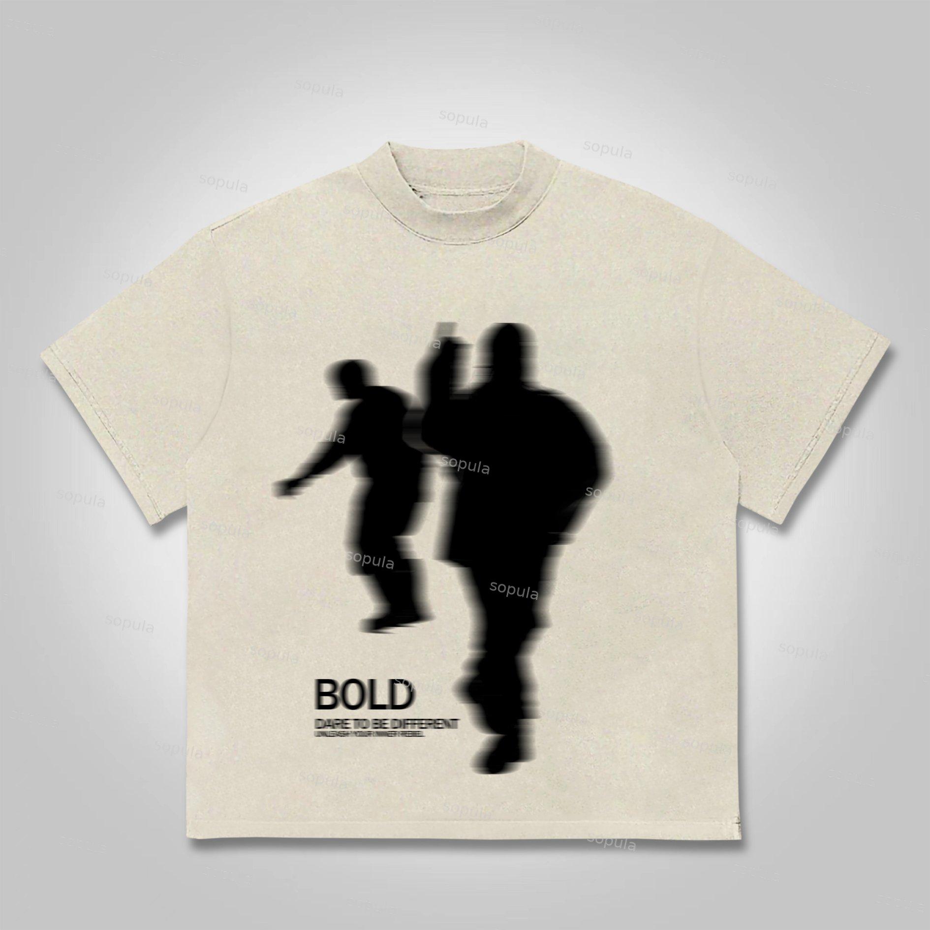 Sopula Vintage Street Portrait Graphic Print Cotton T-shirt Product Image