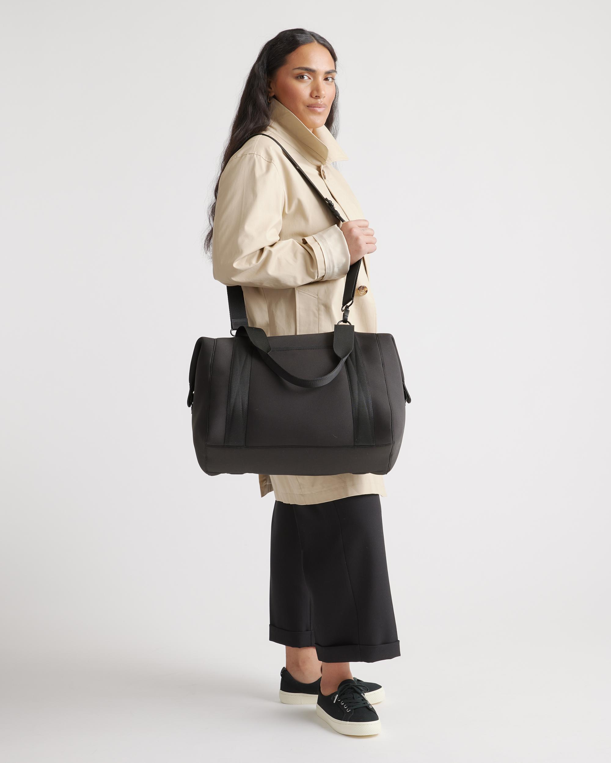 Quince | Women's All-Day Neoprene Duffle Bag in Black, Recycled Polyester Product Image