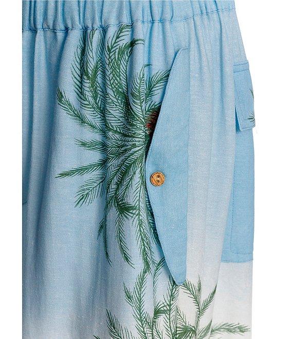 Agua Bendita Oriana Ventura Tropical Palm Tree Print Elastic Waist Cargo Pants Product Image