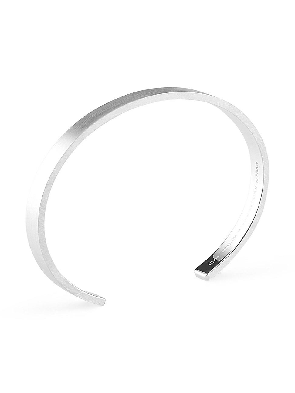 Mens Unisex 15G Brushed Sterling Silver Ribbon Bracelet Product Image