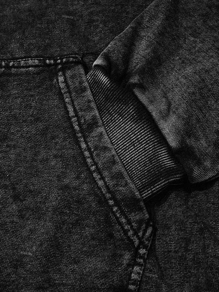 Sopula Basic Graphic Washed Hoodie Product Image