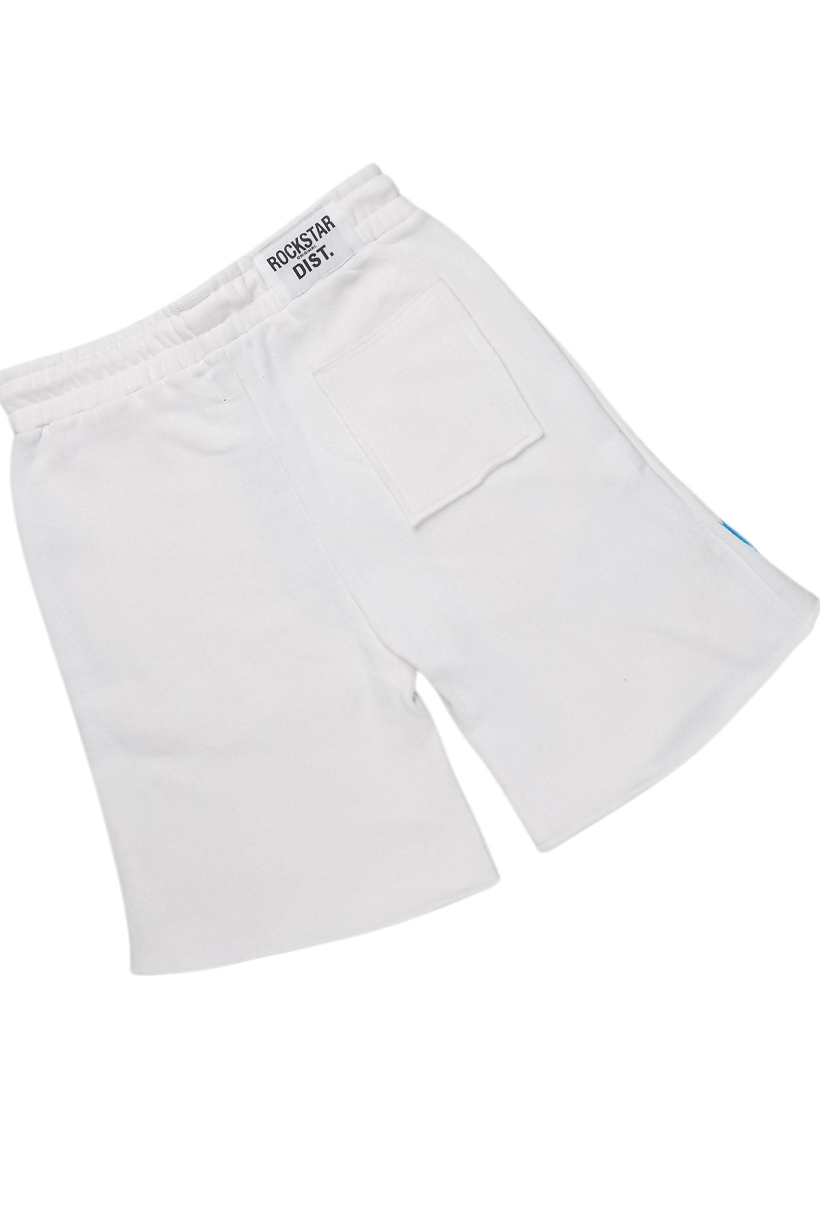 Beno White/Pink T-Shirt/Raw Edge Short Set Male Product Image