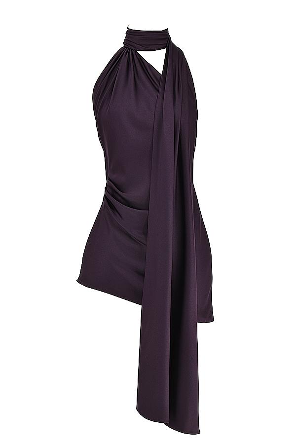 Aida  night shade asymmetric wrap neck dress - sale Product Image