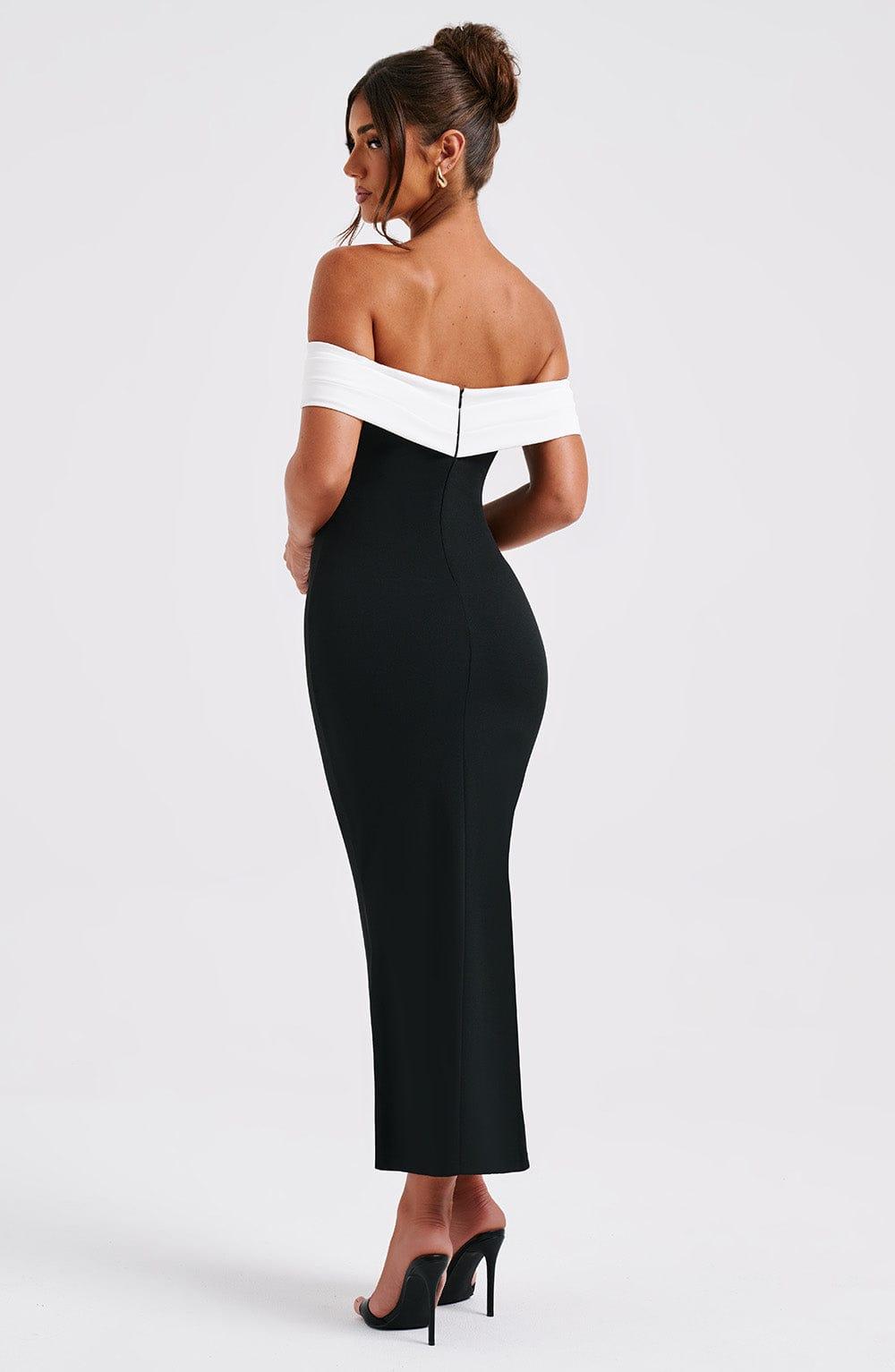 Bex Midi Dress - Black/White Product Image