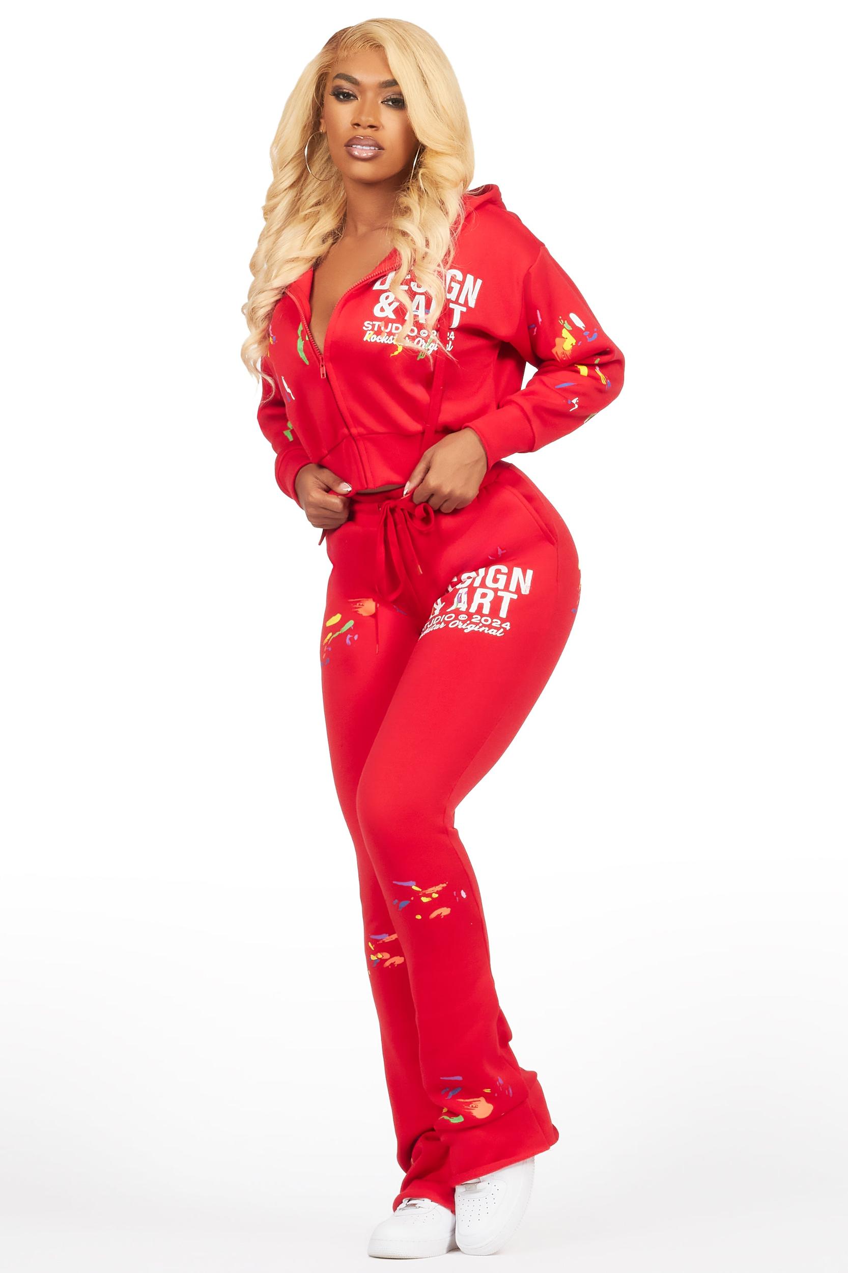 Kristiane Red Crop Super Stacked Trackset Female Product Image