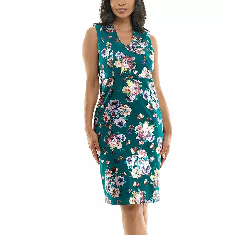 Women's Nina Leonard U-Neck Midi Dress,  Product Image