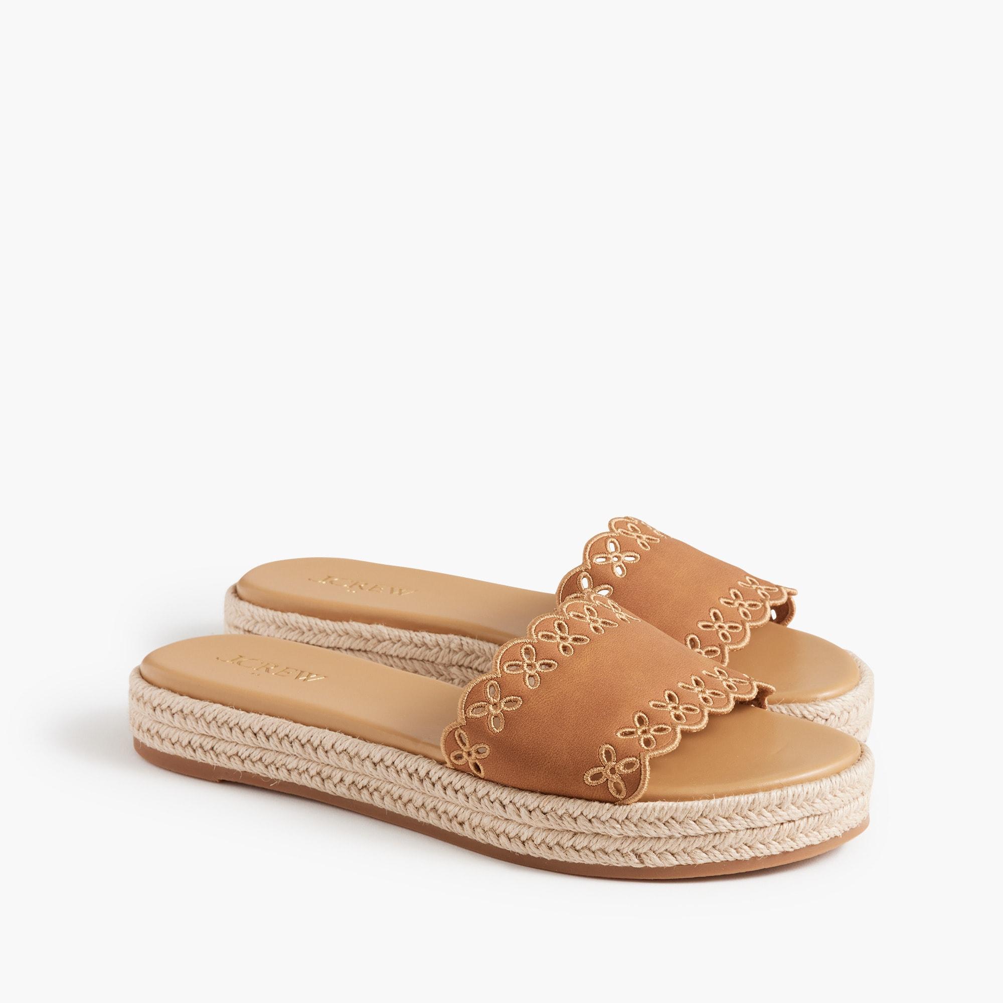 Platform embroidered slide sandals Product Image