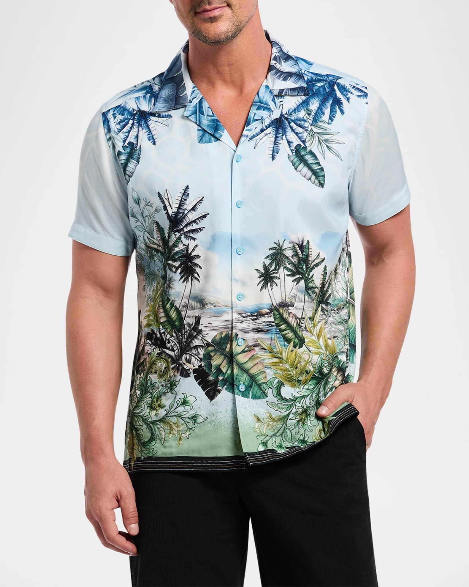 Mens Sahara Printed Camp Shirt - Product Image