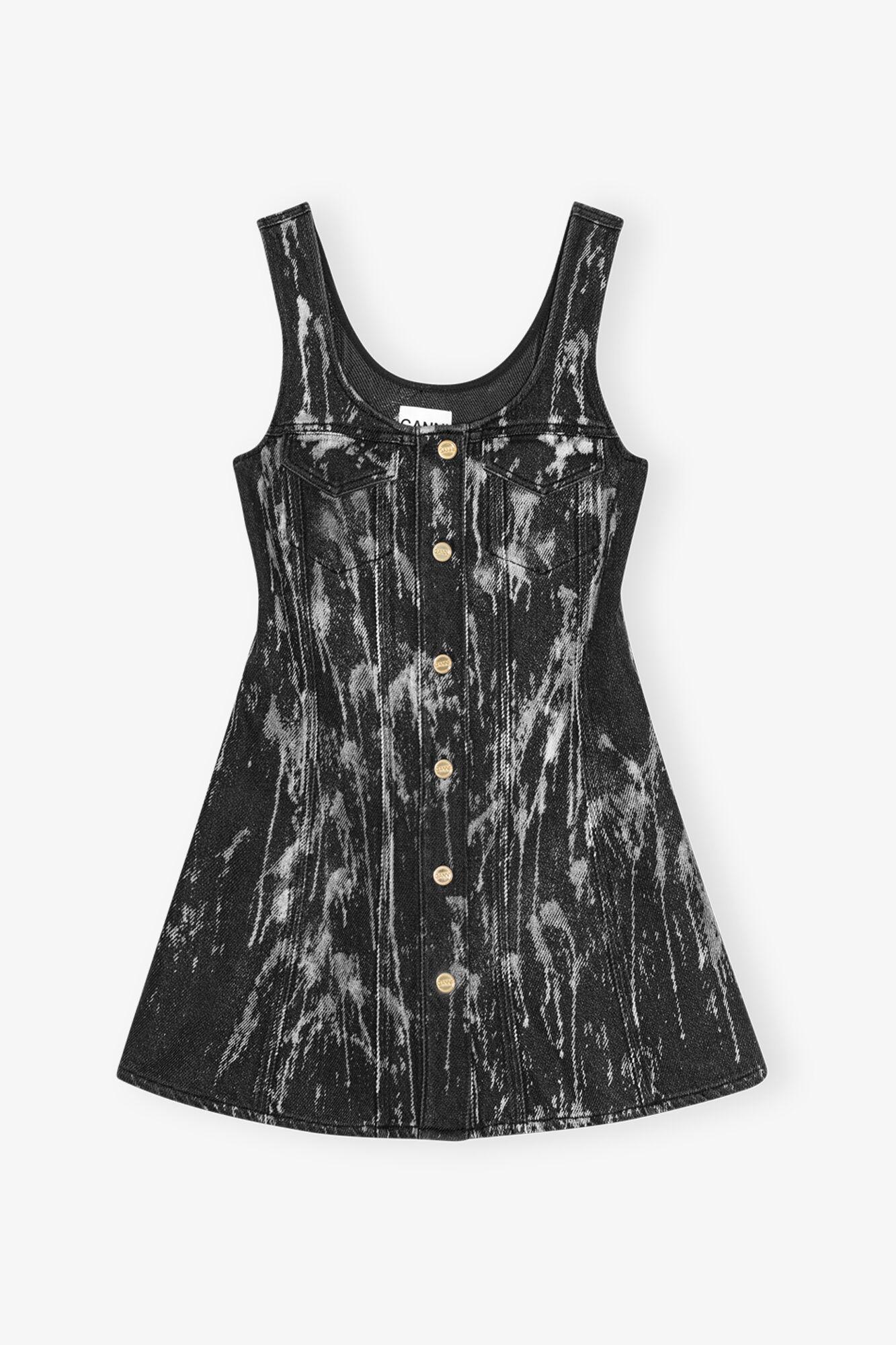 Black Denim Mini Dress Product Image