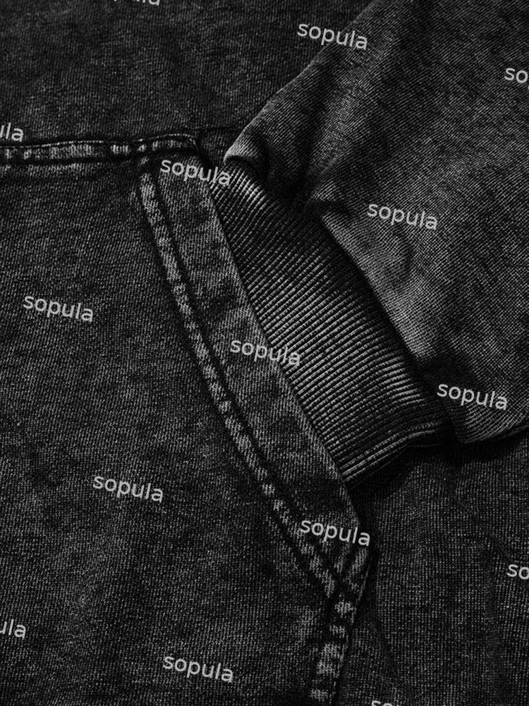 Vintage Cowboy Postage Stamp Graphic Washed Hoodie Product Image