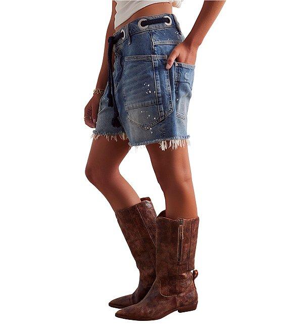 Free People Moxie Raw Hem Denim Shorts Product Image