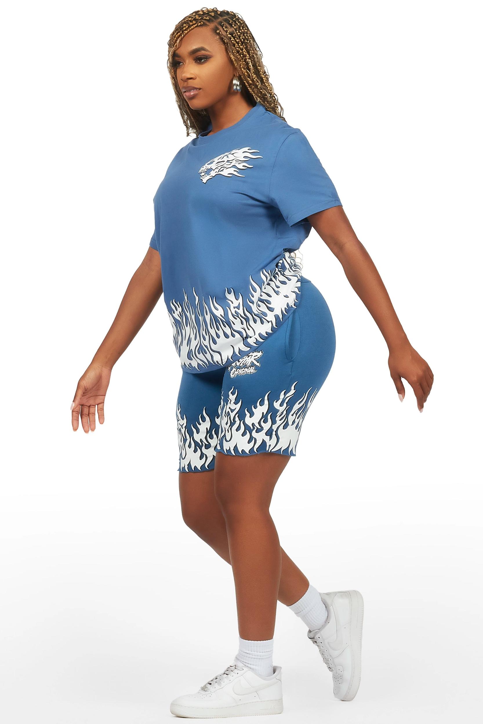 Arais Navy T-Shirt Short Set Female Product Image