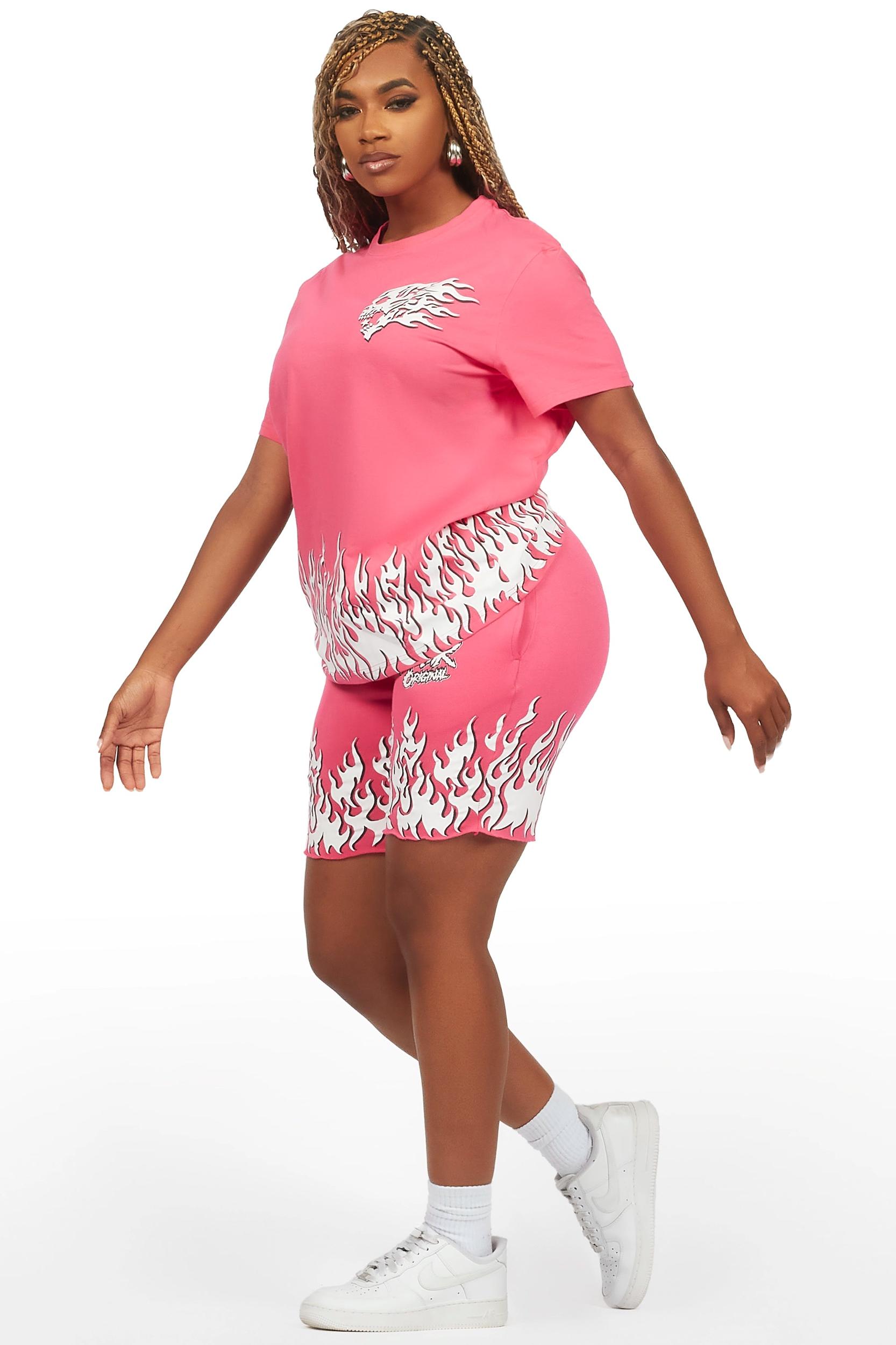 Arais Hot Pink T-Shirt Short Set Female Product Image