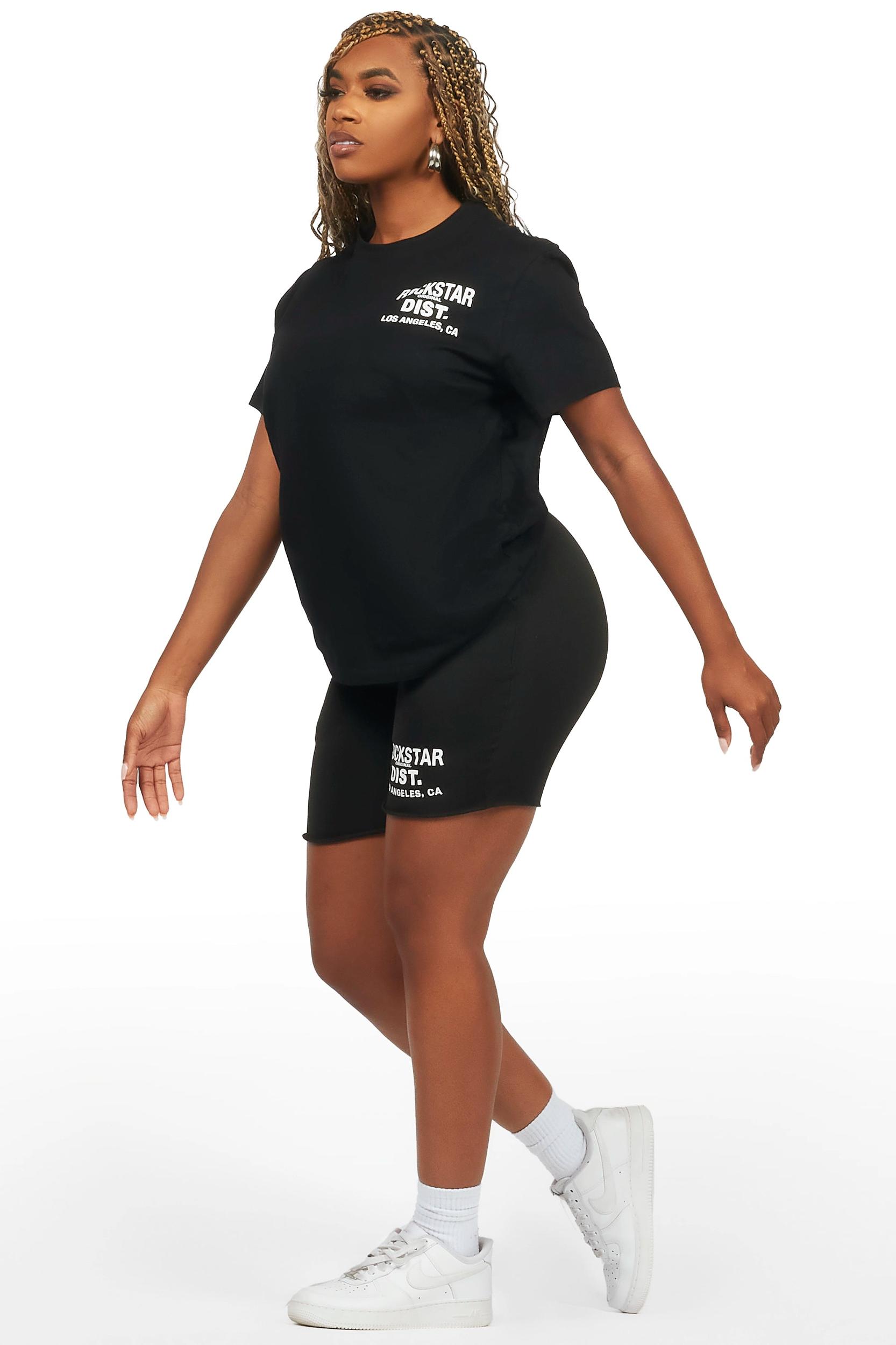 Dalasia Black T-Shirt Short Set Female Product Image