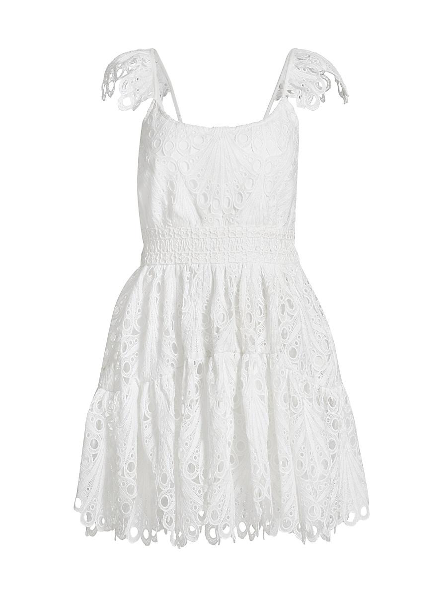 Womens Charlotte Eyelet Scallop Minidress Product Image