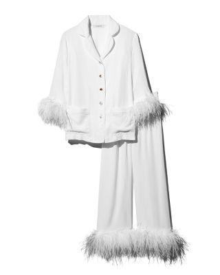 Feather Trim Pajama Set - Exclusive Product Image