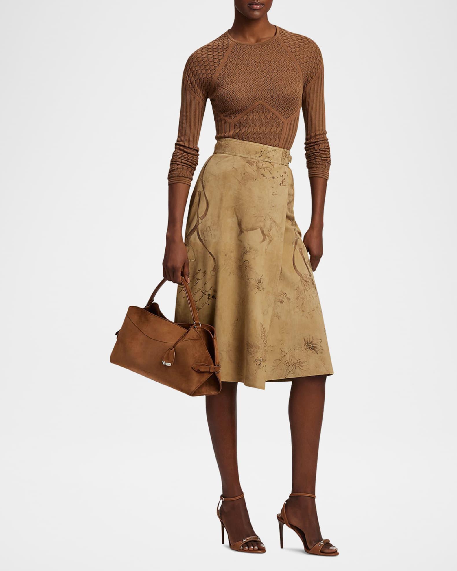 Lace Knit Raglan Crewneck Sweater Product Image